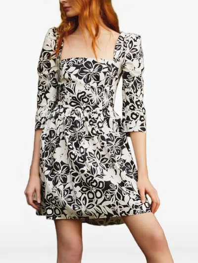 Cara Cara Hart Floral-print Mini Dress In White