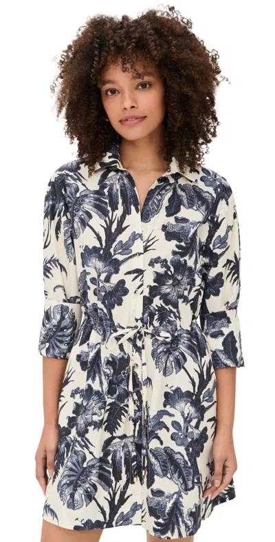 Cara Cara Henry Dress Fauna Floral Navy In Multi