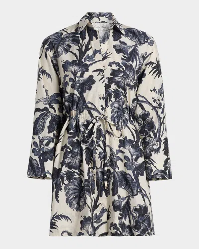 Cara Cara Henry Long-sleeve Printed Maxi Dress In Multi