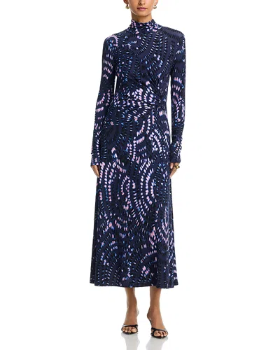 Cara Cara Hera Gathered-detail Midi Dress In Purple