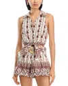 Cara Cara Highland Cotton Tie Front Top In Multi