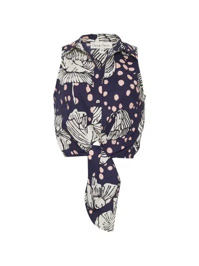 Cara Cara Highland Floral-print Tie-waist Top In Multi