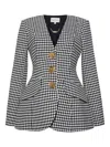 Cara Cara Houndstooth Single-breasted Blazer In Black