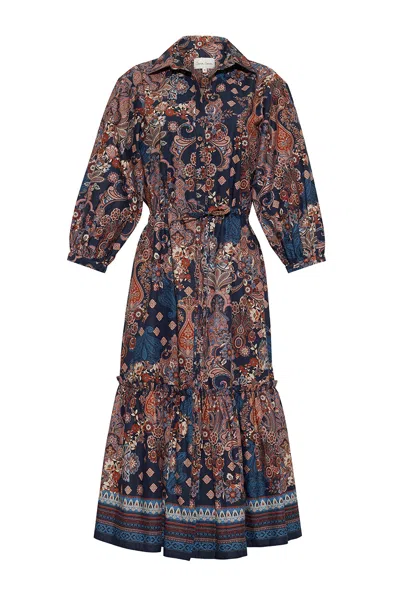 Cara Cara Hutton Dress In Blue Cascade