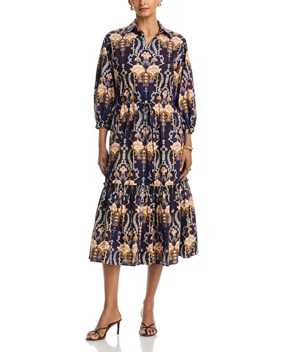 Cara Cara Hutton Floral Midi Dress In Multi