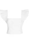 Cara Cara Hyannis Ruffled-sleeve Top In White