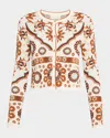 Cara Cara Ila Printed Knit Cardigan In White