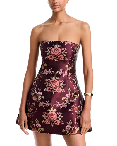 Cara Cara Ines Jacquard Mini Dress In Brown