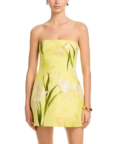 Cara Cara Ines Linen Mini Dress In Yellow