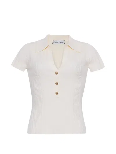Cara Cara Ivanna Button Ribbed Top In White