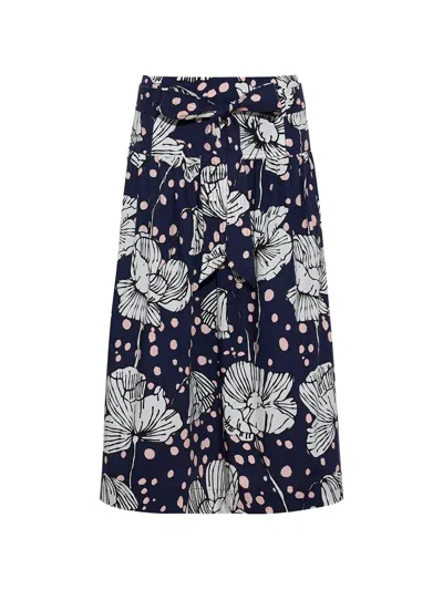 Cara Cara Jiya Floral-print Tiered Midi Skirt In Blue