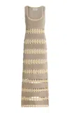 Cara Cara Joan Crocheted Metallic-cotton Midi Dress In Multi