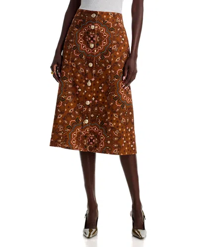Cara Cara Juniper Midi Skirt Bandana Camel In Brown