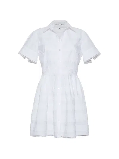Cara Cara Kai Lace-inserts Mini Dress In White