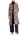 Cara Cara Karlie Zebra Velveteen Trench Coat In Black