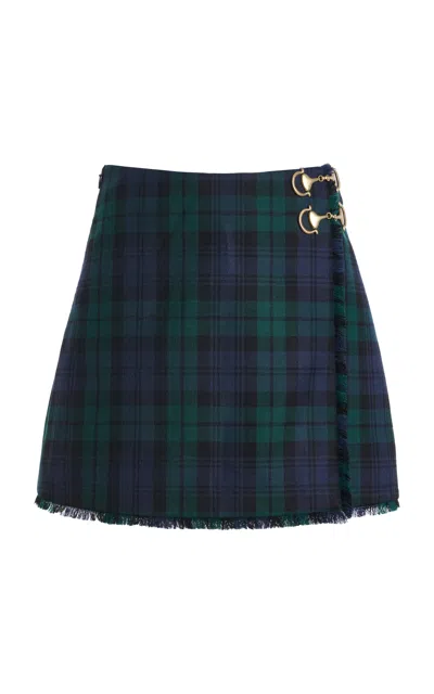 Cara Cara Kate Virgin Wool Mini Skirt In Blue