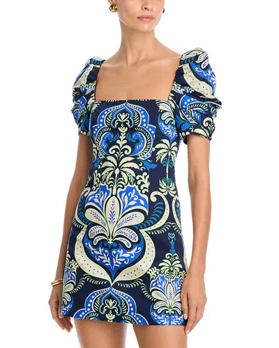 Cara Cara Kelly Puff-sleeve Mini Dress In Blue