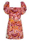 Cara Cara Kelly Puff-sleeve Paisley-print Mini Dress In Multi