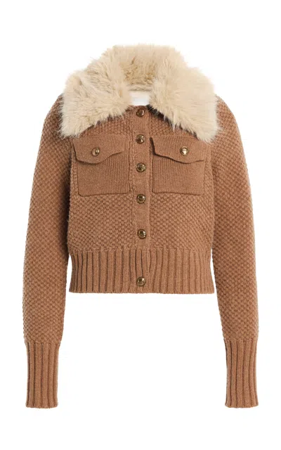 Cara Cara Kodiak Cotton-merino Wool Cardigan In Brown