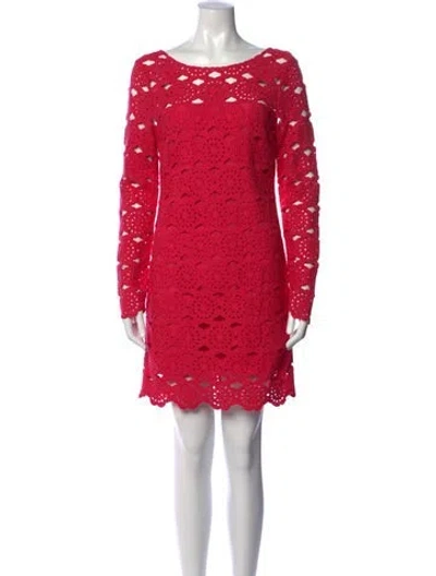 Pre-owned Cara Cara Lace Pattern Knee-length Dress In Pink