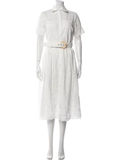 Pre-owned Cara Cara Lace Pattern Midi Length Dress In Blue