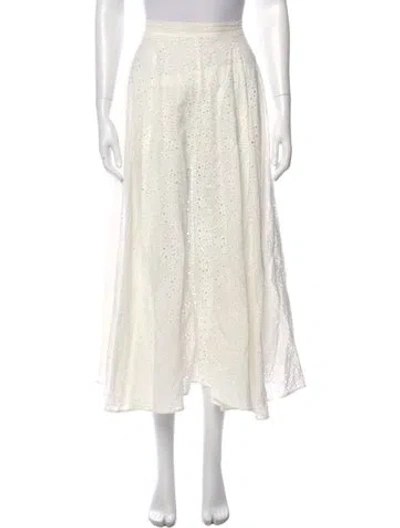 Pre-owned Cara Cara Lace Pattern Midi Length Skirt In Neutral