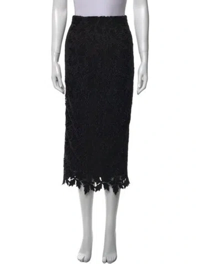 Pre-owned Cara Cara Lace Pattern Midi Length Skirt W/ Tags In Black