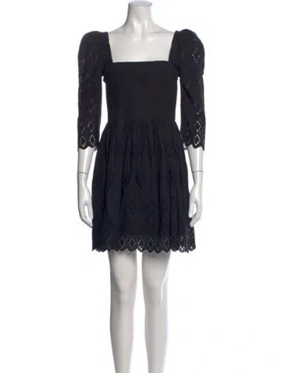 Pre-owned Cara Cara Lace Pattern Mini Dress In Black