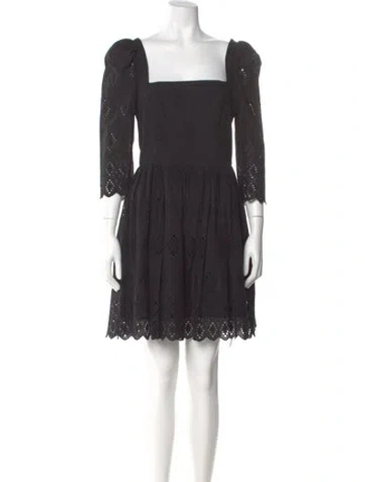 Pre-owned Cara Cara Lace Pattern Mini Dress In Gray