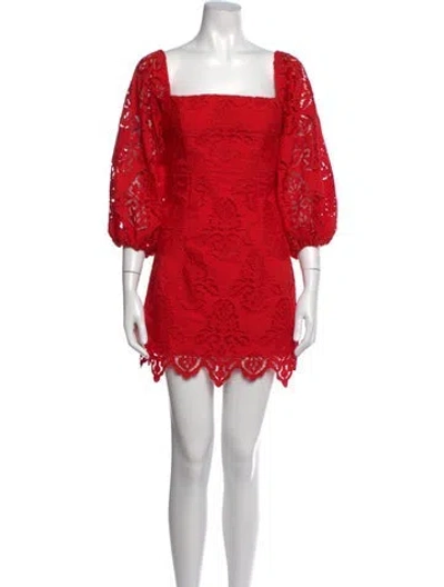 Pre-owned Cara Cara Lace Pattern Mini Dress In Pink