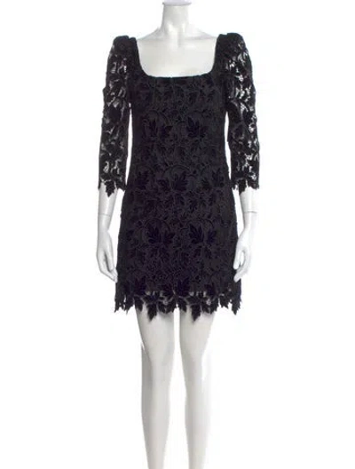 Pre-owned Cara Cara Lace Pattern Mini Dress W/ Tags In Black