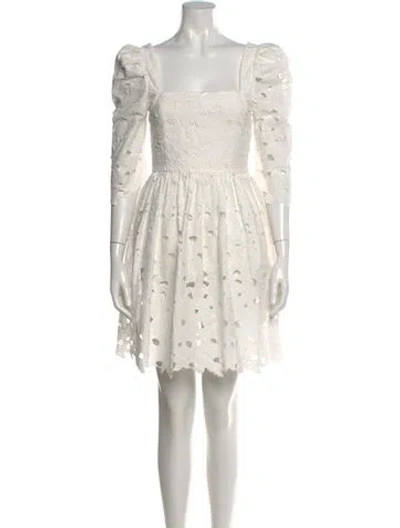 Pre-owned Cara Cara Lace Pattern Mini Dress In White