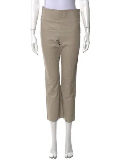 Pre-owned Cara Cara Leather Straight Leg Pants In Neutrals