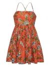 Cara Cara Leo Floral Mini Dress In Orange