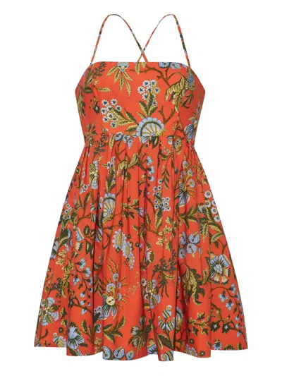 Cara Cara Leo Floral Mini Dress In Orange