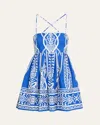 Cara Cara Leo Mini Dress In Rowan Cobalt