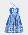 Cara Cara Leo Mini Dress In Rowan Cobalt