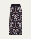 Cara Cara Lillian Jacquard Knit Pencil Skirt In Arcada Navy