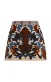 Cara Cara Lindy Fringed Wool-cotton Jacquard Mini Skirt In Animal Print