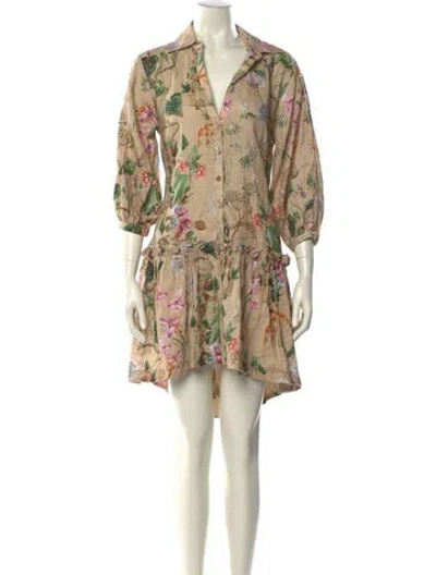 Pre-owned Cara Cara Linen Knee-length Dress In Neutral