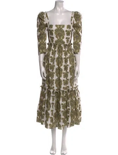 Pre-owned Cara Cara Linen Long Dress In Neutral