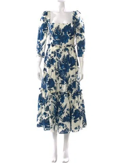 Pre-owned Cara Cara Linen Long Dress W/ Tags In Blue