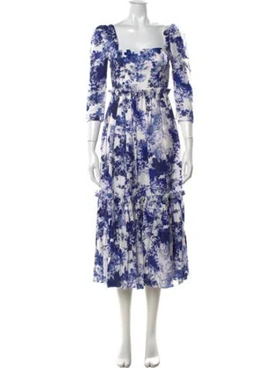 Pre-owned Cara Cara Linen Long Dress W/ Tags In Blue
