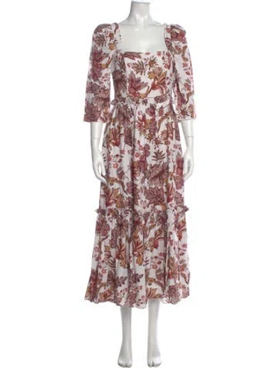 Pre-owned Cara Cara Linen Long Dress W/ Tags In Red