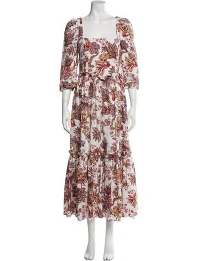 Pre-owned Cara Cara Linen Long Dress In White