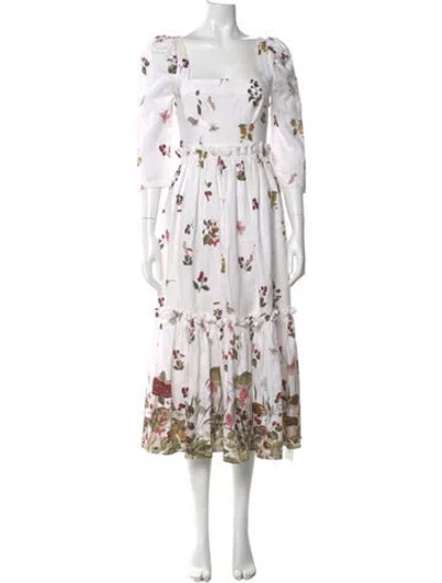 Pre-owned Cara Cara Linen Long Dress In White