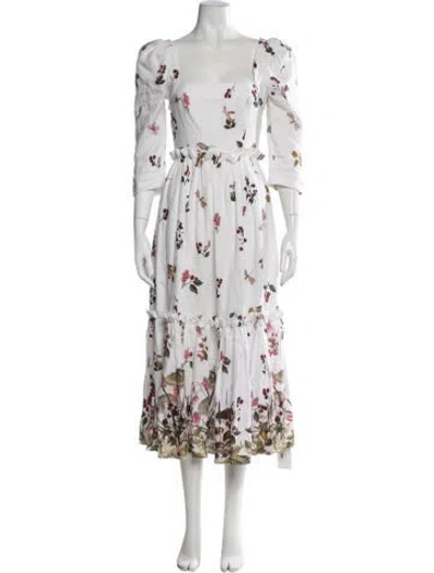 Pre-owned Cara Cara Linen Long Dress In White