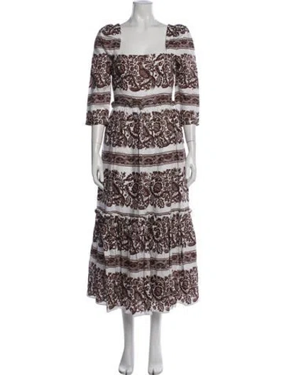 Pre-owned Cara Cara Linen Long Dress In White