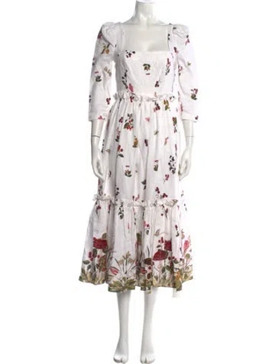 Pre-owned Cara Cara Linen Long Dress In White