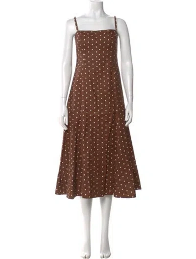 Pre-owned Cara Cara Linen Midi Length Dress W/ Tags In Brown